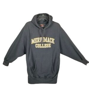 Merrimack College Hoodie Sweatshirt Vintage MV Pro Weave Mens Small Gray Graphic